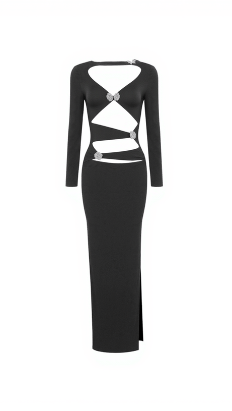 LUDO BUTTERFLY EMBELLISHED CUTOUT DRESS