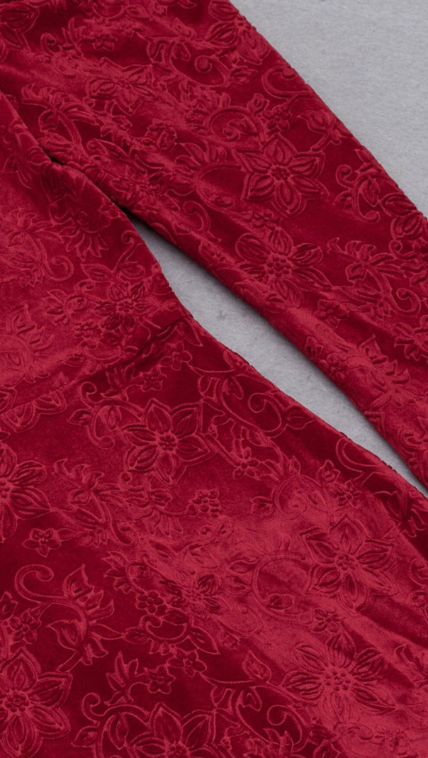 AIIZIE WINE RED CHINESE STYLE DARK GRAIN MINI DRESS - product image