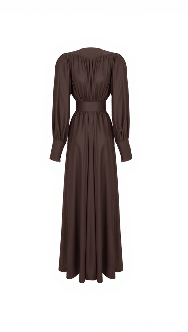 AIIZIE COSMO V NECK BELTED MAXI DRESS - product image