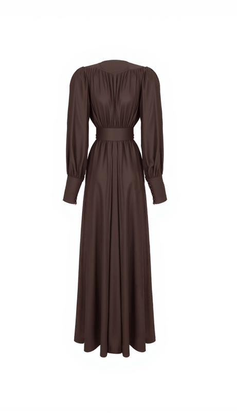 COSMO V NECK BELTED MAXI DRESS