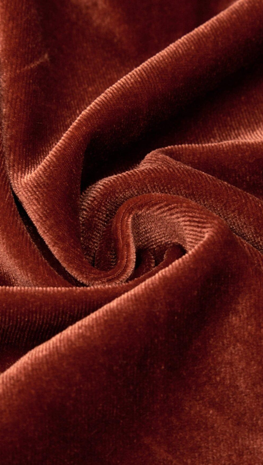 BROWN VELVET DRAWSTRING HIP WRAP MIDI DRESS