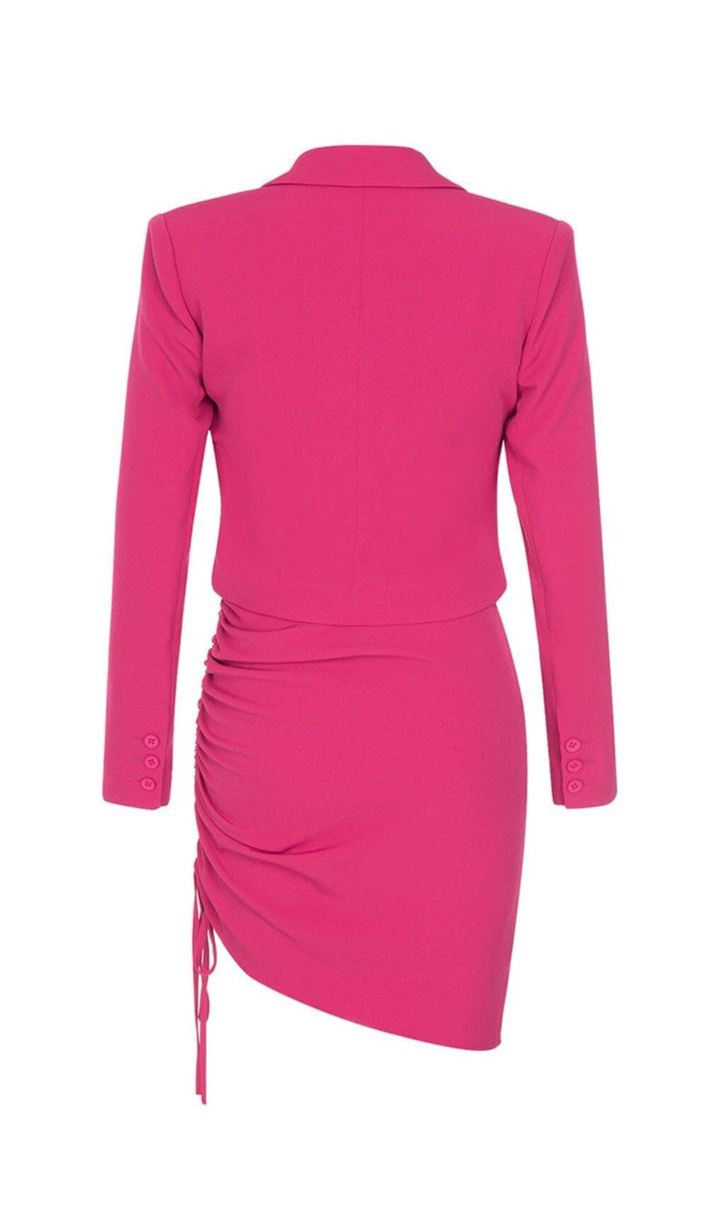 BARBIE PINK DRAWSTRING SLING SHORT SKIRT SUIT