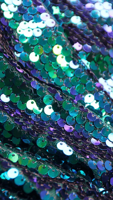 ABITO SEXY CON PAILLETTES VERDI E MONOSPALLA