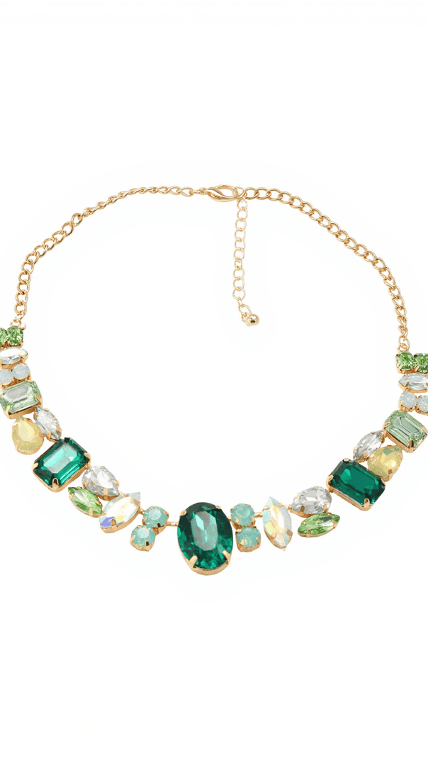 AIIZIE CRACO CRYSTAL EMBELLISHED NECKLACE IN GREEN - product image