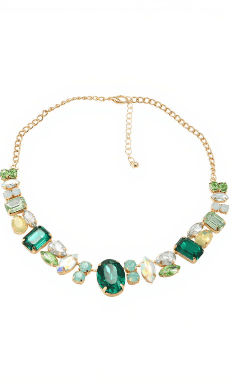 Craco Crystal Embellished Necklace In Green