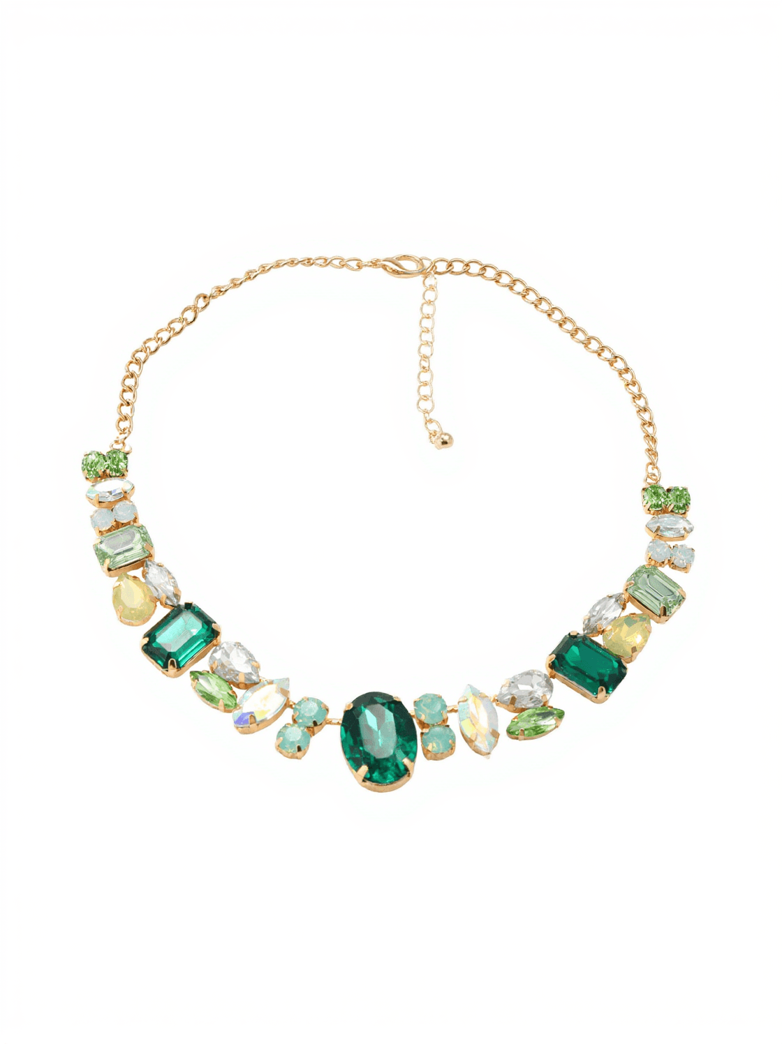 CRACO CRYSTAL EMBELLISHED NECKLACE IN GREEN