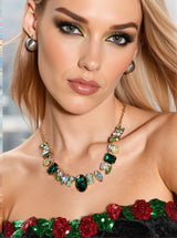 Craco Crystal Embellished Necklace In Green