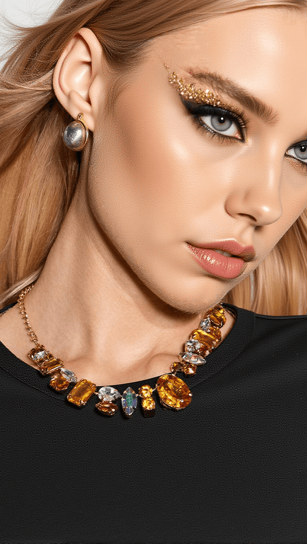 AIIZIE CRACO CRYSTAL EMBELLISHED NECKLACE IN YELLOW - product image