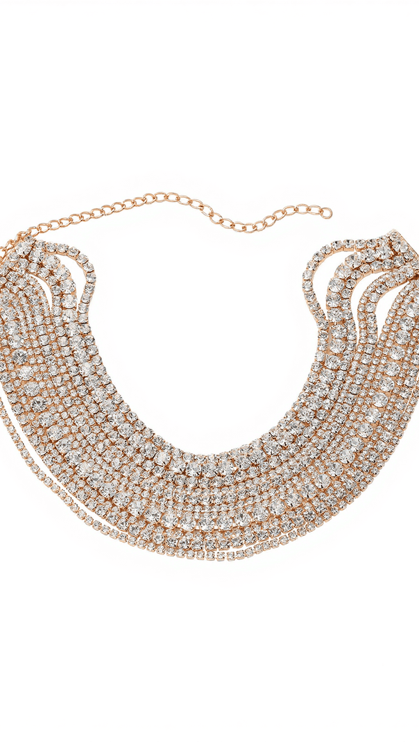 AIIZIE JAGO MULTI LAYERED CRYSTAL NECKLACE IN GOLD - product image