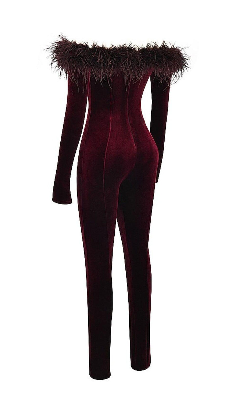 TUTA IN VELLUTO NERO CILIEGIA