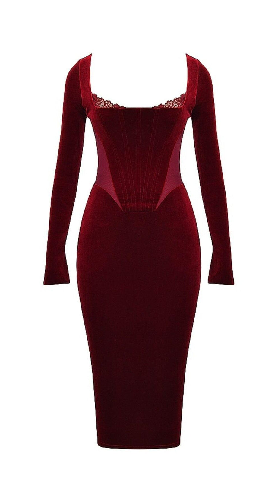 ABITO CORSETTO IN VELLUTO COLOR VINO