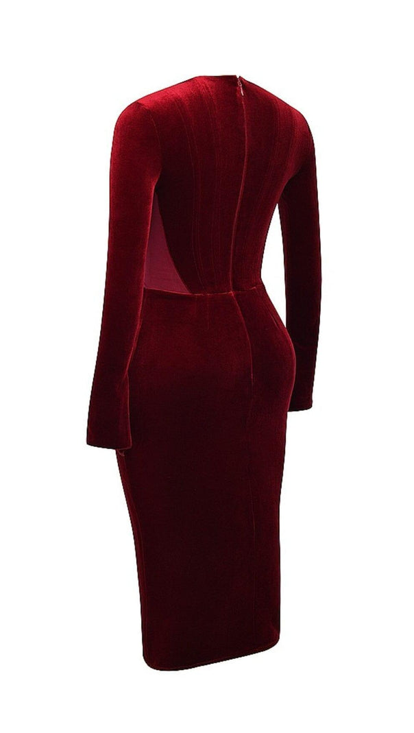AIIZIE WINE VELVET CORSET DRESS - product image
