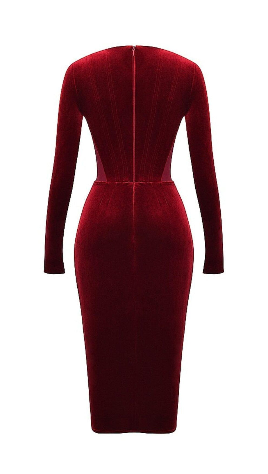 WINE VELVET CORSET DRESS