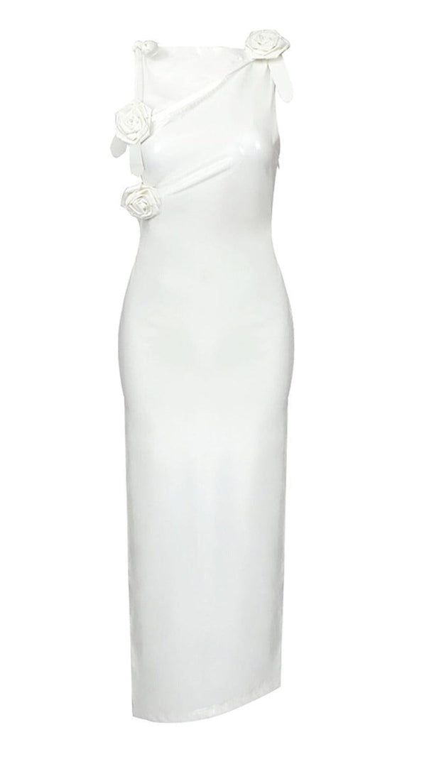 AIIZIE GLAM WITH EDGY SKINTIGHT LATEX GOWN IN WHITE - product image