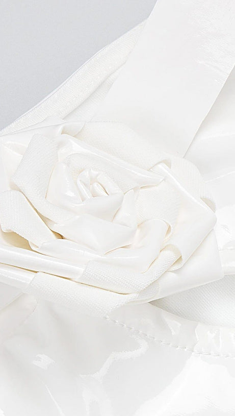 GLAM WITH EDGY SKINTIGHT LATEX GOWN IN WHITE