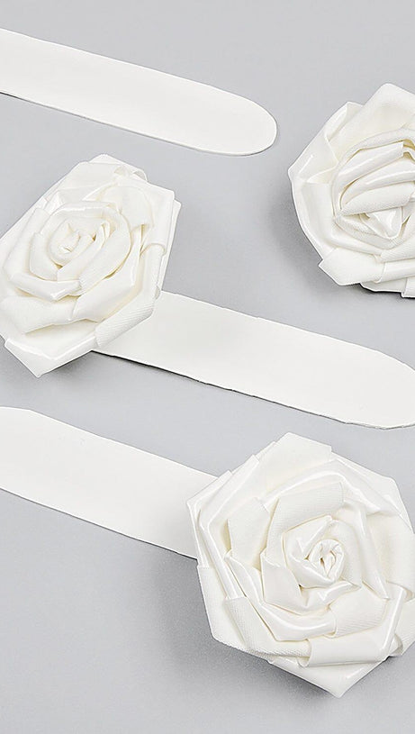 GLAM WITH EDGY SKINTIGHT LATEX GOWN IN WHITE