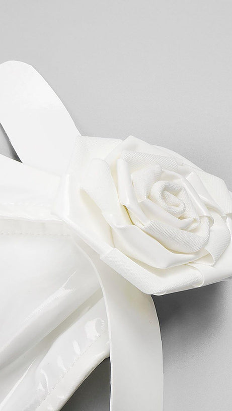 GLAM WITH EDGY SKINTIGHT LATEX GOWN IN WHITE