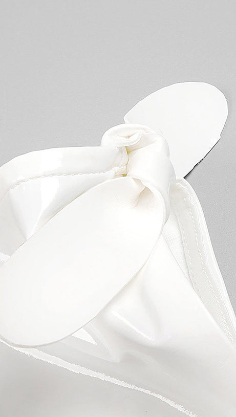 GLAM WITH EDGY SKINTIGHT LATEX GOWN IN WHITE