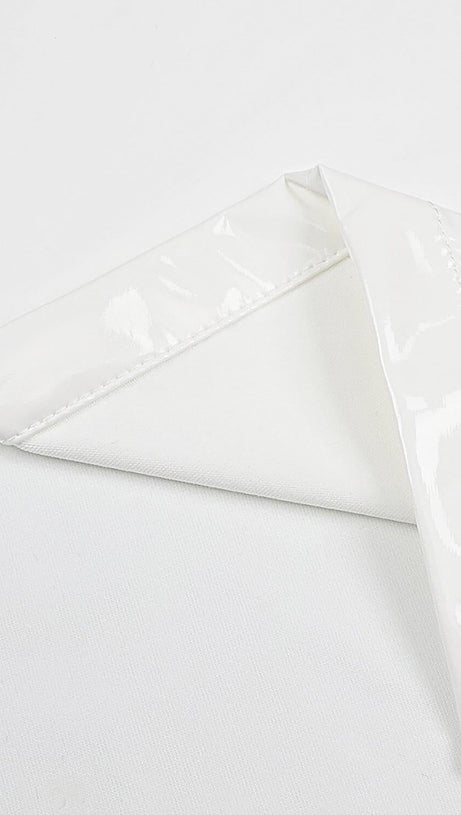 GLAM WITH EDGY SKINTIGHT LATEX GOWN IN WHITE