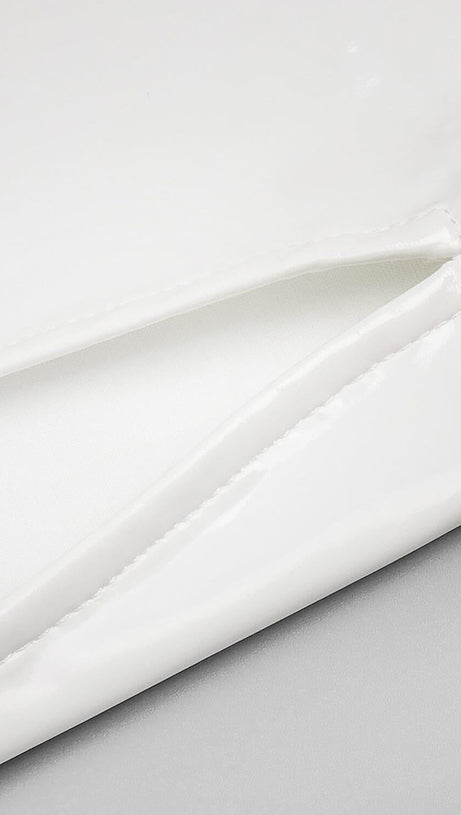 GLAM WITH EDGY SKINTIGHT LATEX GOWN IN WHITE