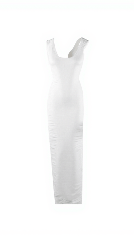 LUCIANO V NECK RUCHED MAXI DRESS