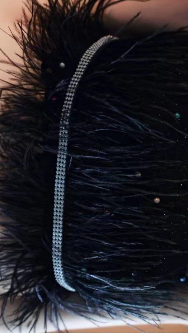 AIIZIE SEXY LACE BACKLESS LONG BEADED FANCY FORMAL GOWNS IN BLACK - product image