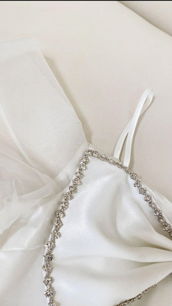 AIIZIE WHITE PUFF SLEEVE BOW DRESS - product image