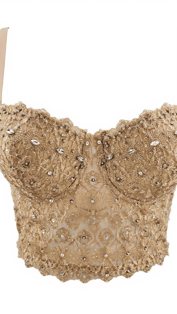 AIIZIE HEWITT RHINESTONE EMBROIDERED TOP - product image