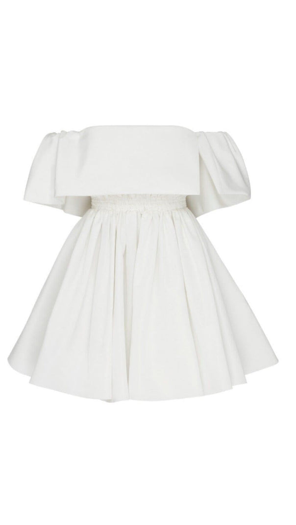 AIIZIE BANDEAU FLUFFY DRESS IN WHITE - product image