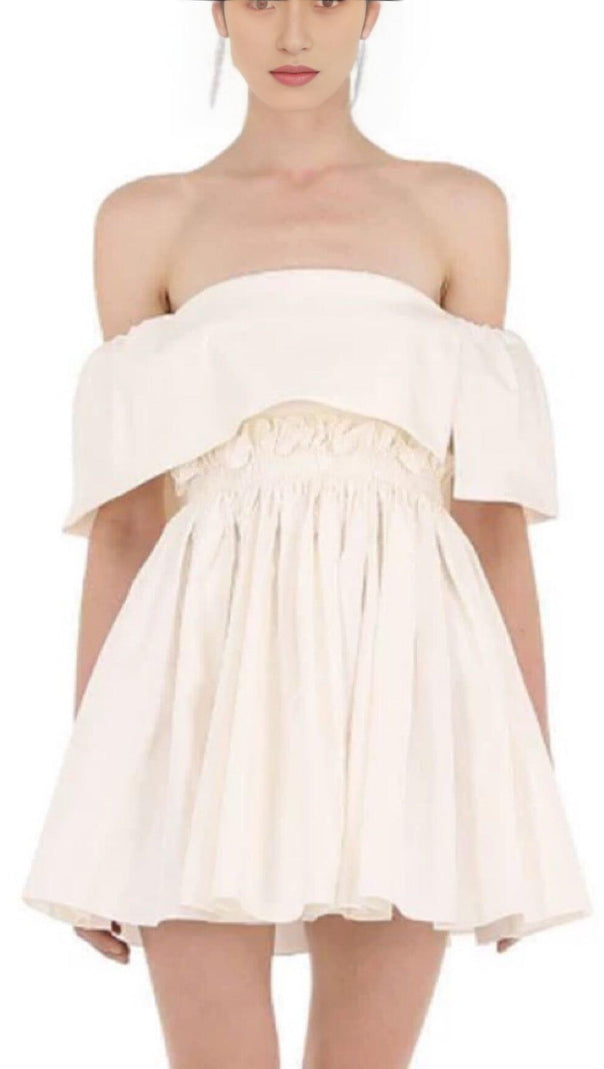 AIIZIE BANDEAU FLUFFY DRESS IN WHITE - product image