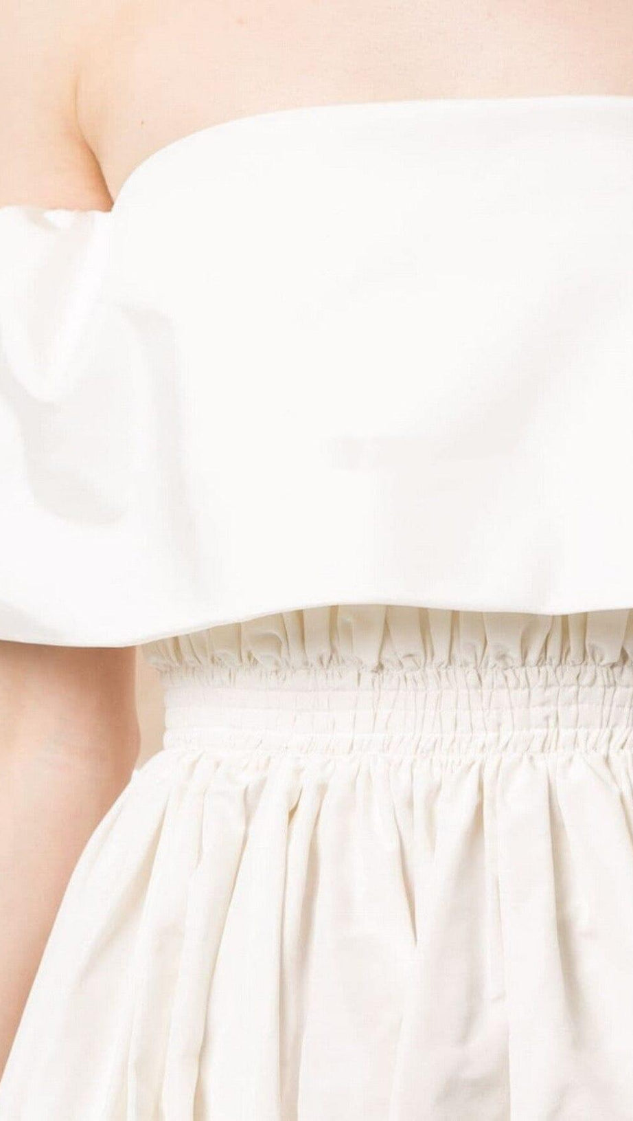 BANDEAU FLUFFY DRESS IN WHITE