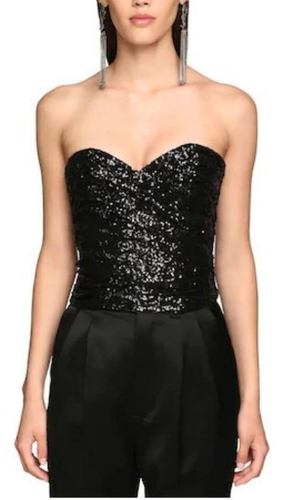 REGGISENO CON PAILLETTES NERO