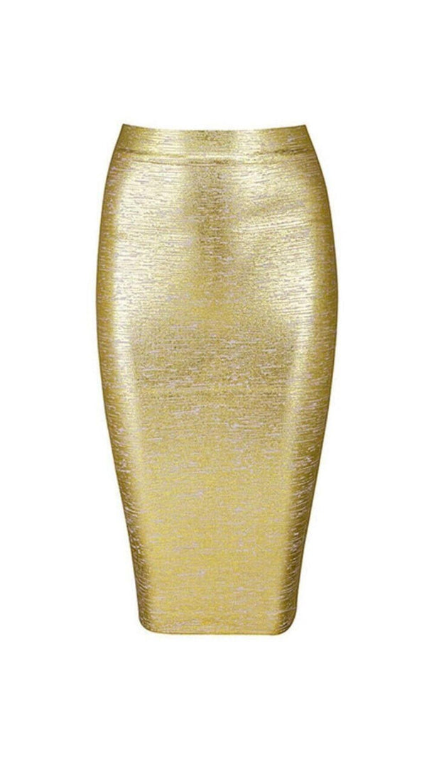 AIIZIE HIGH WAIST WRAP SKIRT IN GOLD - product image