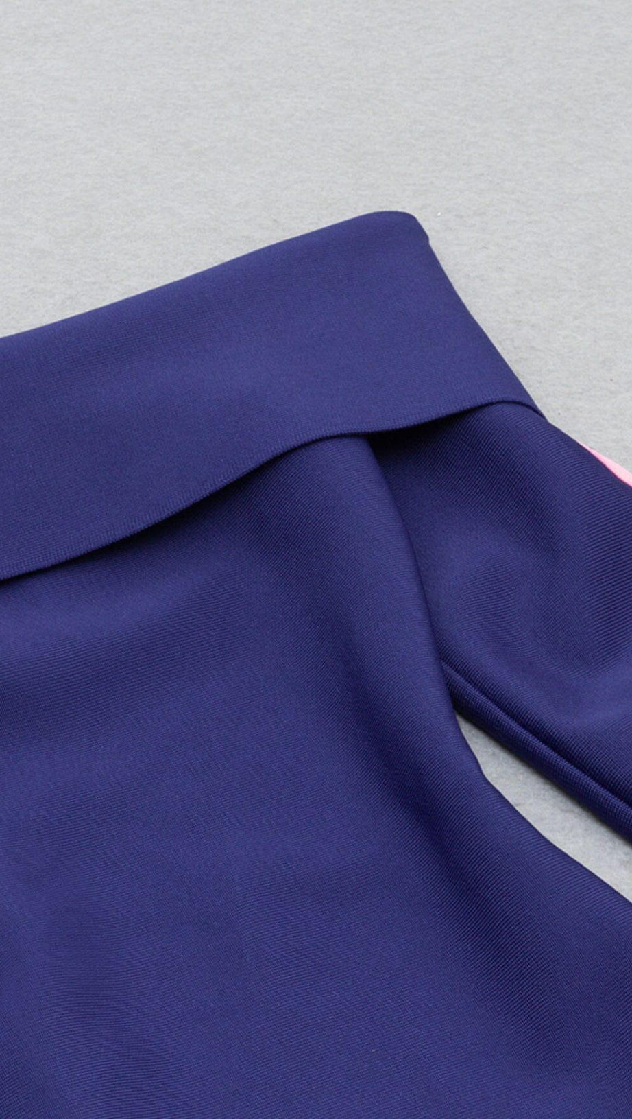 BANDAGE ONE NECK TIE LONG SLEEVE MINI DRESS IN PURPLE BLUE