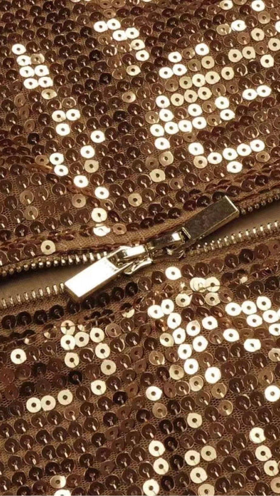 ABITO SLIM FIT IN PELUCHE CON PAILLETTES MARRONE