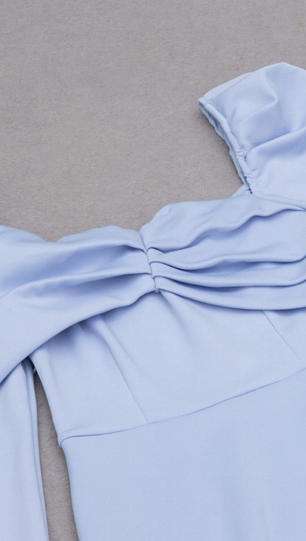 AIIZIE BOWKNOT BUBBLE SLEEVE DRESS IN BABY BLUE - product image