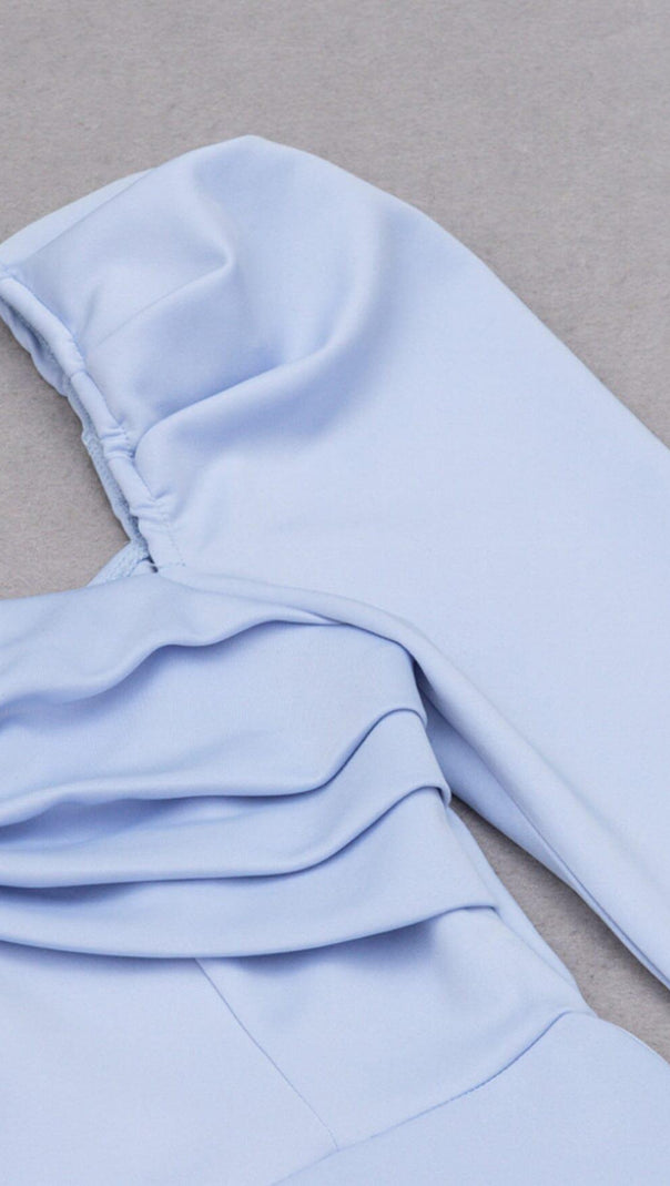 AIIZIE BOWKNOT BUBBLE SLEEVE DRESS IN BABY BLUE - product image