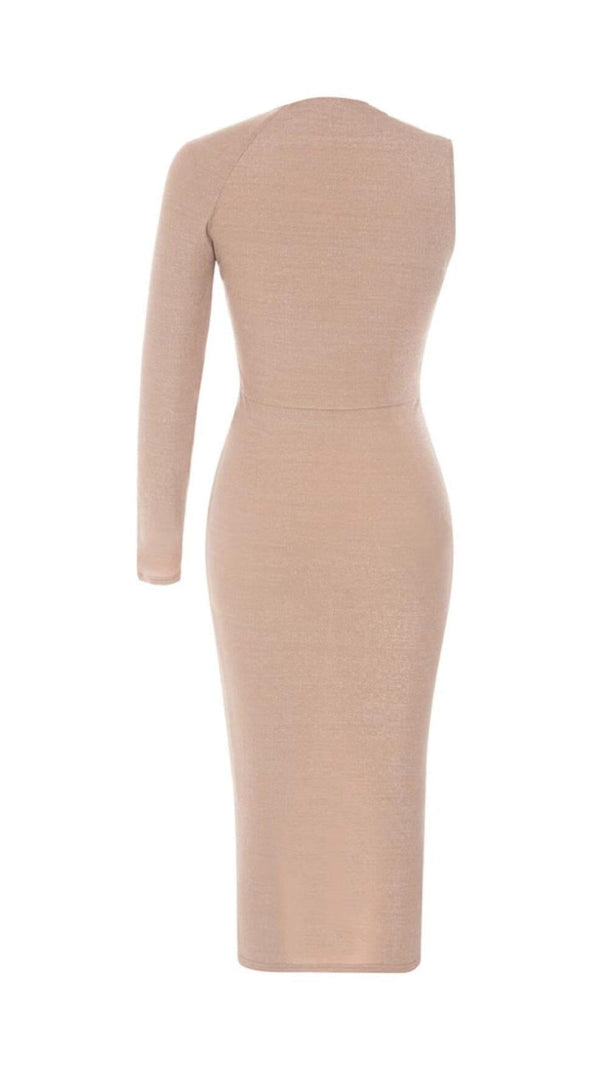 AIIZIE STREAMER IRREGULAR RUFFLE DRESS IN APRICOT - product image