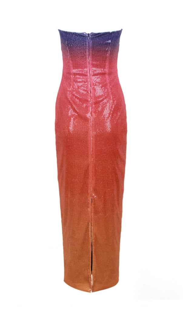 AIIZIE OFF-SHOULDER SUNSET SEQUIN MIDI DRESS - product image