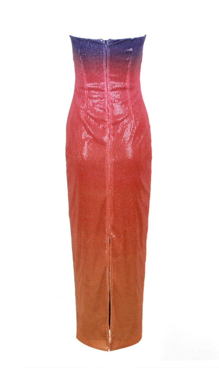 OFF-SHOULDER SUNSET SEQUIN MIDI DRESS