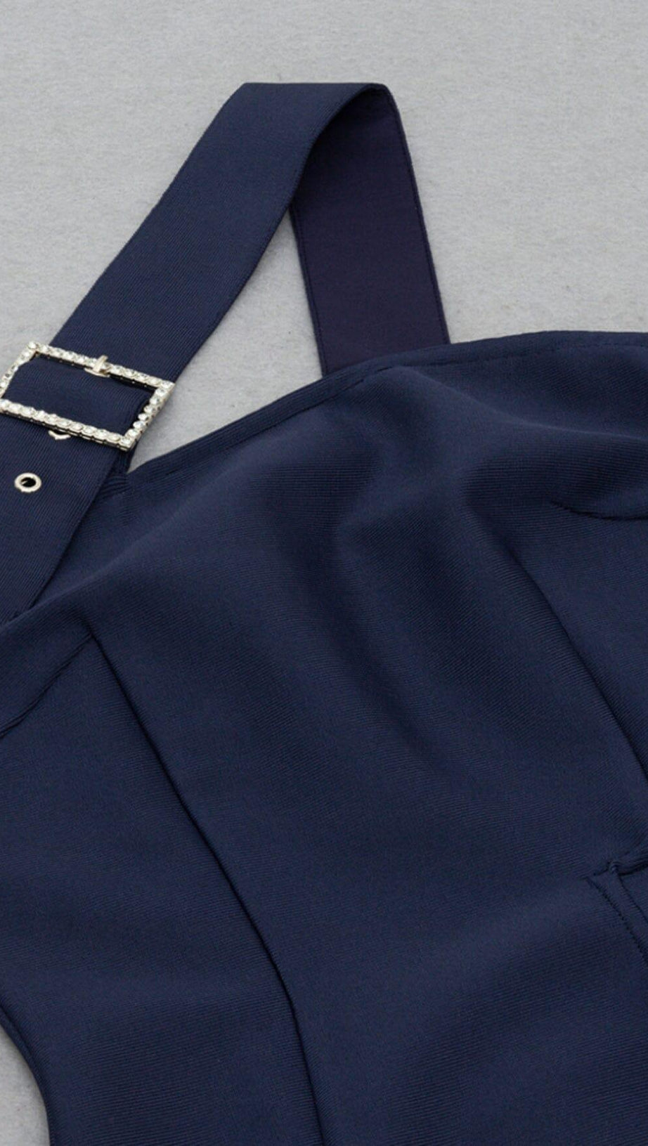 ABITO MONOSPALLA CON SPACCO CON FIBBIA DRILL IN BLU NAVY