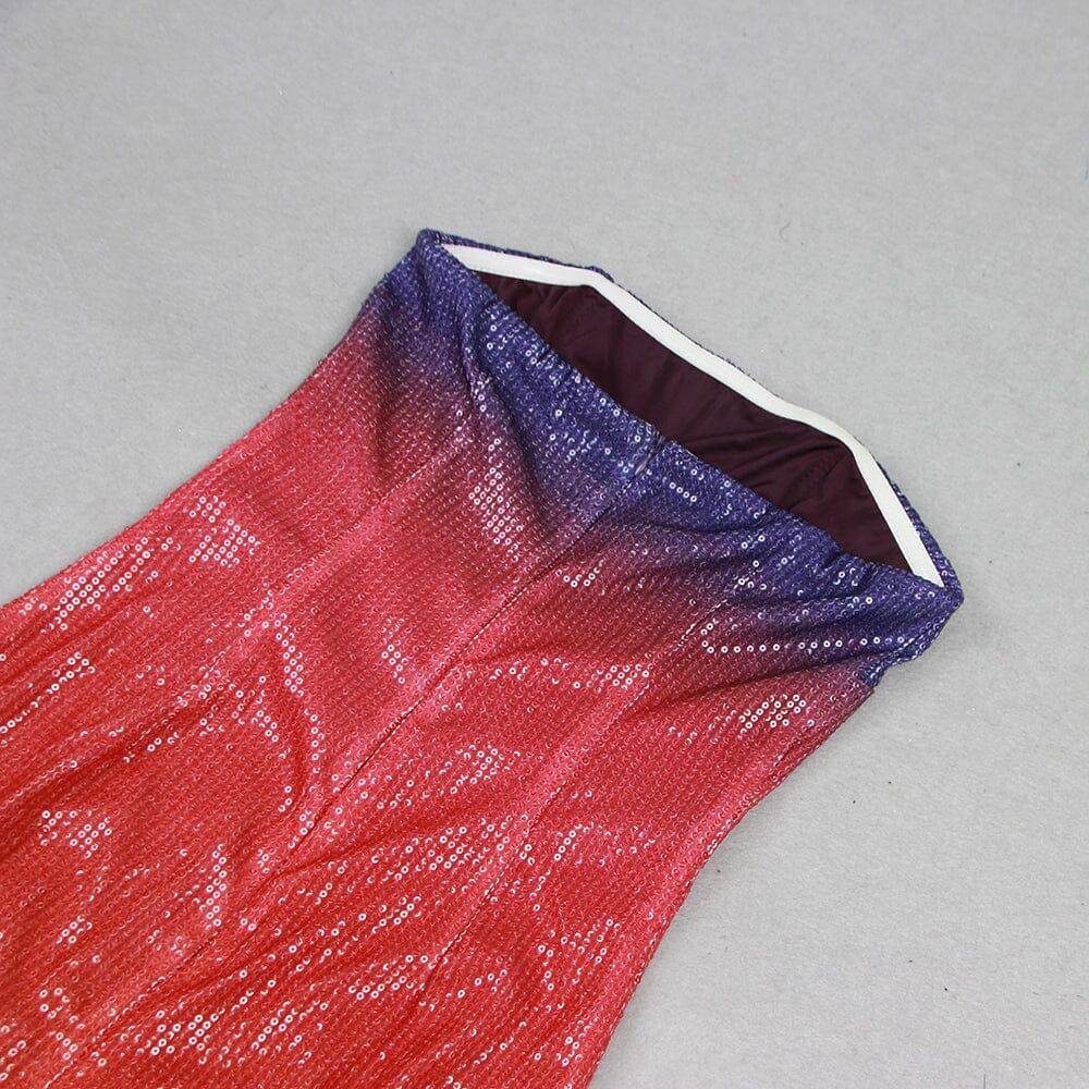 AIIZIE OFF-SHOULDER SUNSET SEQUIN MIDI DRESS - product image