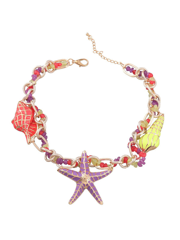 Shinju Conch Starfish Bead Necklace