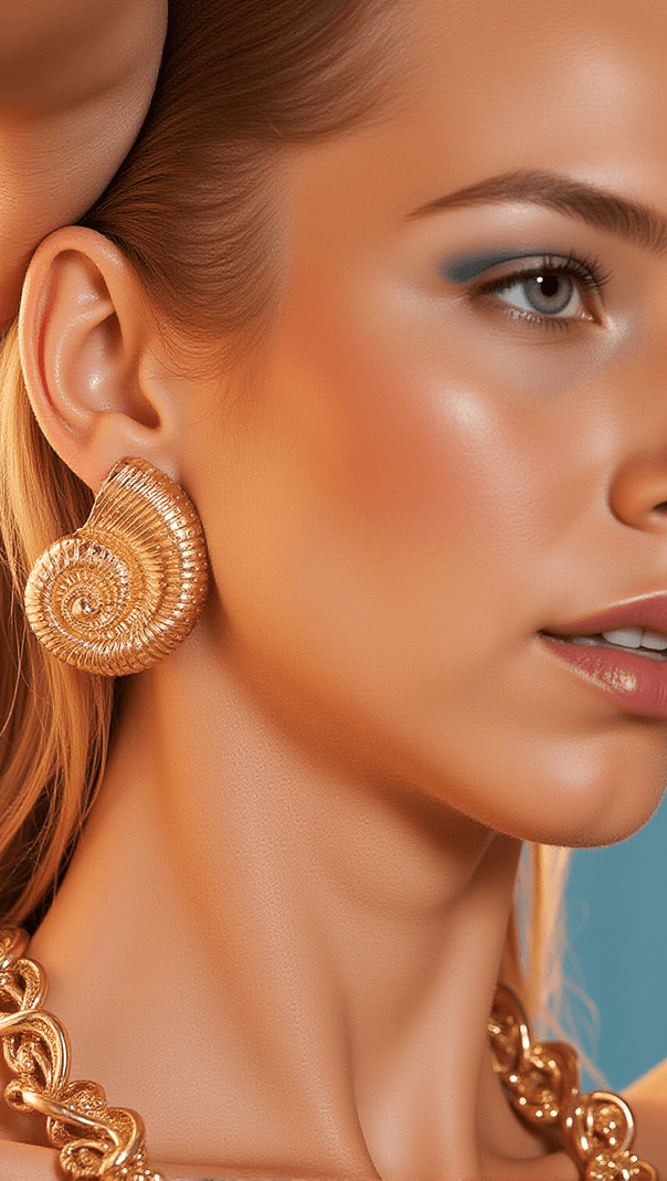 AIIZIE PAMELA METALLIC CONCH EARRINGS - product image