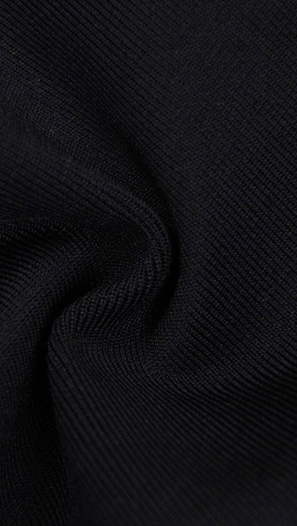 AIIZIE STRETCH LONG SLEEVES FEATHER MINI DRESS IN BLACK - product image