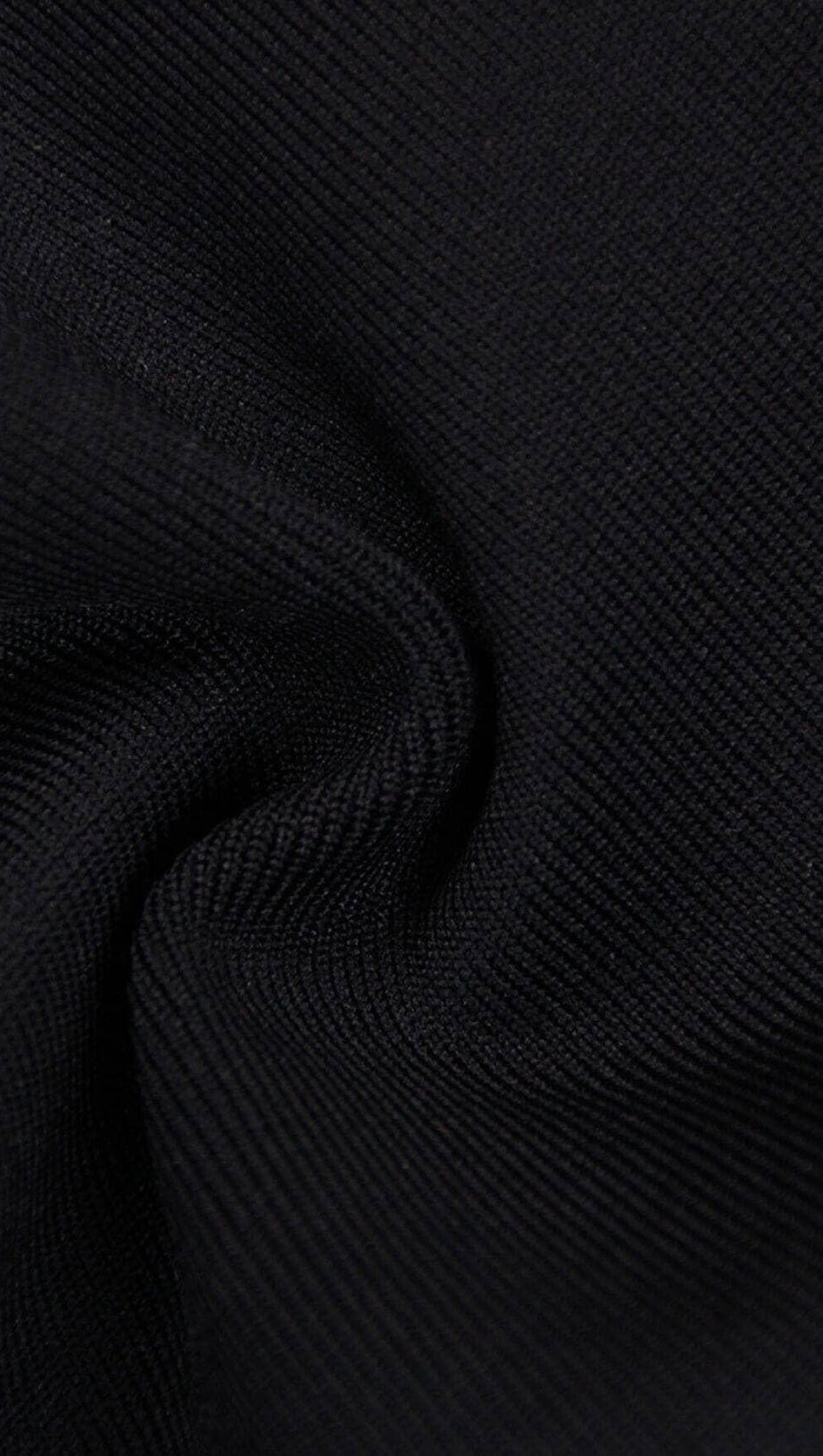 STRETCH LONG SLEEVES FEATHER MINI DRESS IN BLACK