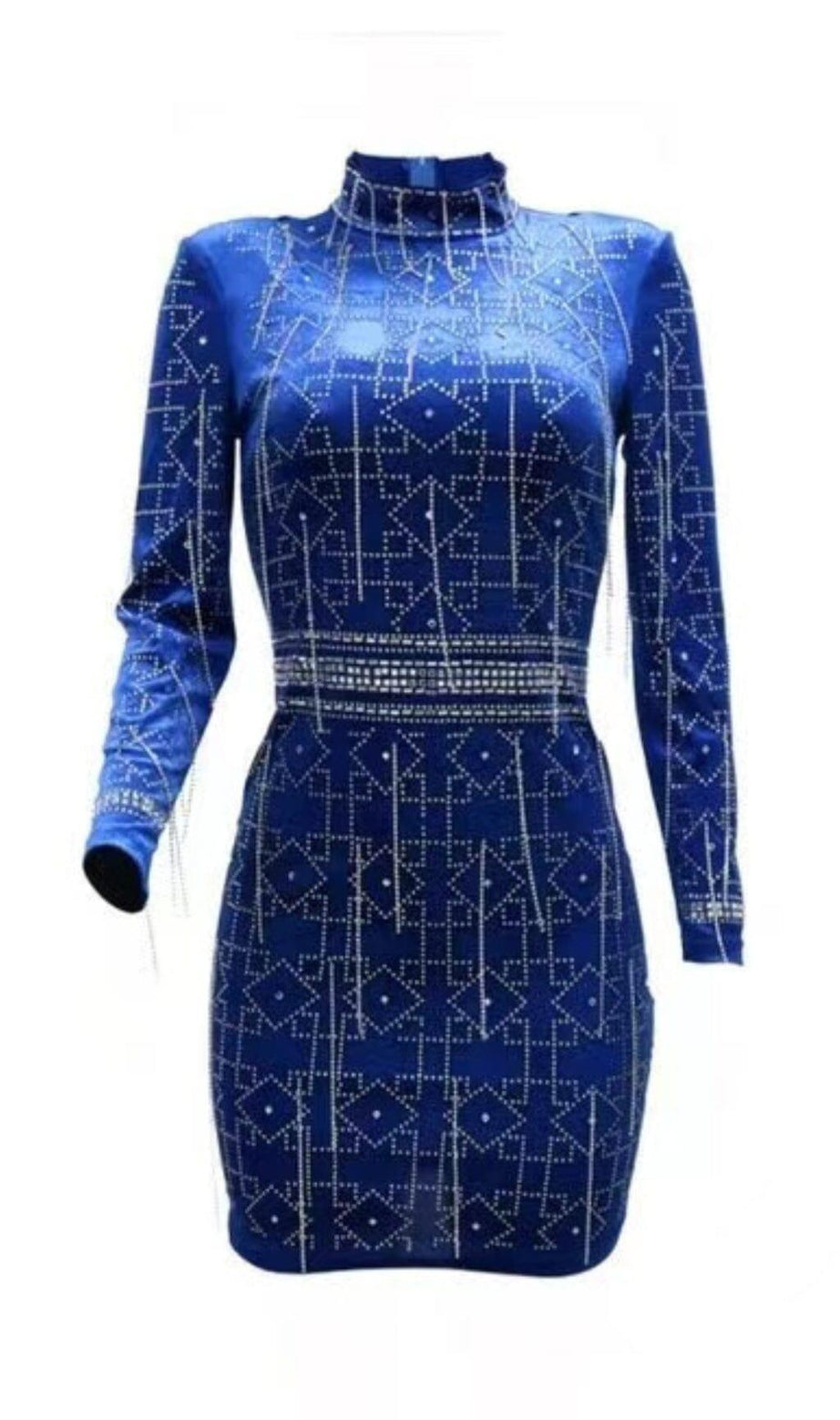 Mini abito in velluto blu intenso