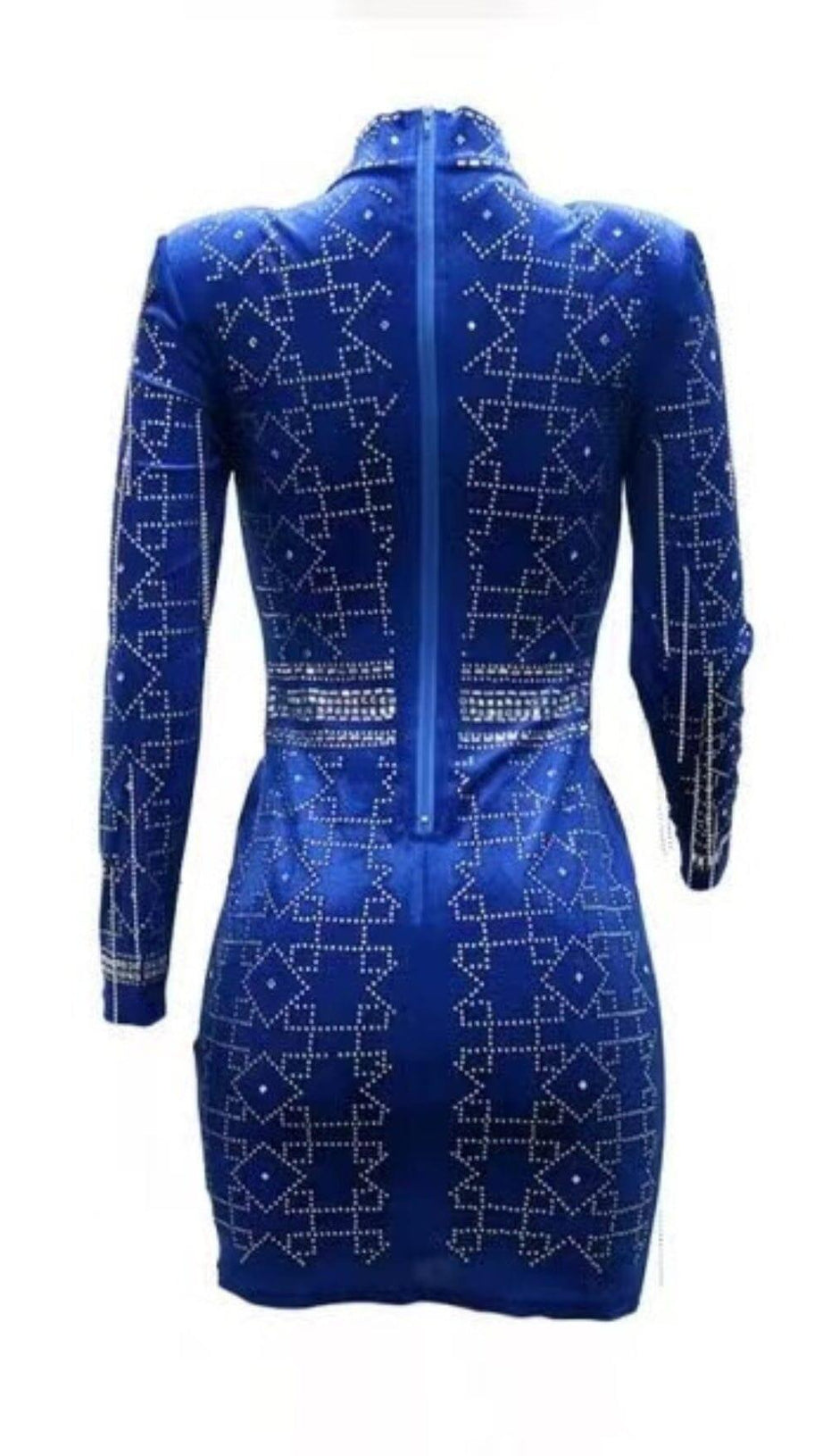 MINI ABITO IN VELLUTO BLU PROFONDO