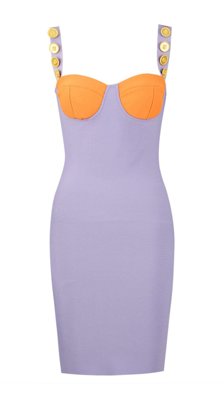 Lila-oranges Bandage-Minikleid