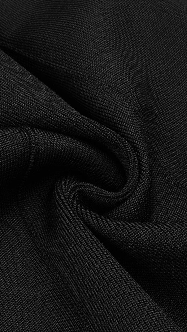 AIIZIE BANDAGE-STYLE HOLLOWED-OUT SHEATH DRESS IN BLACK - product image